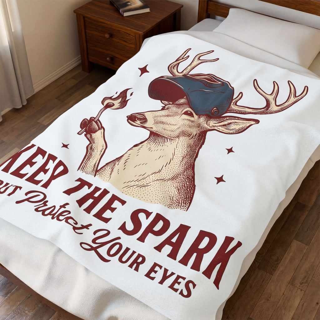 Horned Deer Welding Face Shield Blanket Funny Nature Gift Women Antique Blanket Welding Mask Blanket Humor Fan Vintage Blanket Wildlife Graphic