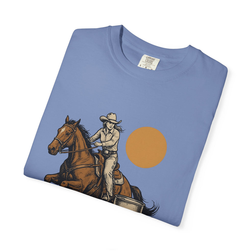 Barrel Racing T-Shirt Cowgirl Livestock Gift Women Cowboy T-Shirt Barrel Racing T-Shirt Rodeo Fan Western T-Shirt Cattle Graphic Retro Horse T-Shirt