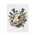 Animal Skull Blanket Animals & Flowers Spooky Gift Women Sketch Blanket Cranium Blanket Wildlife Fan Illustration Graphic Blanket Hand Drawn