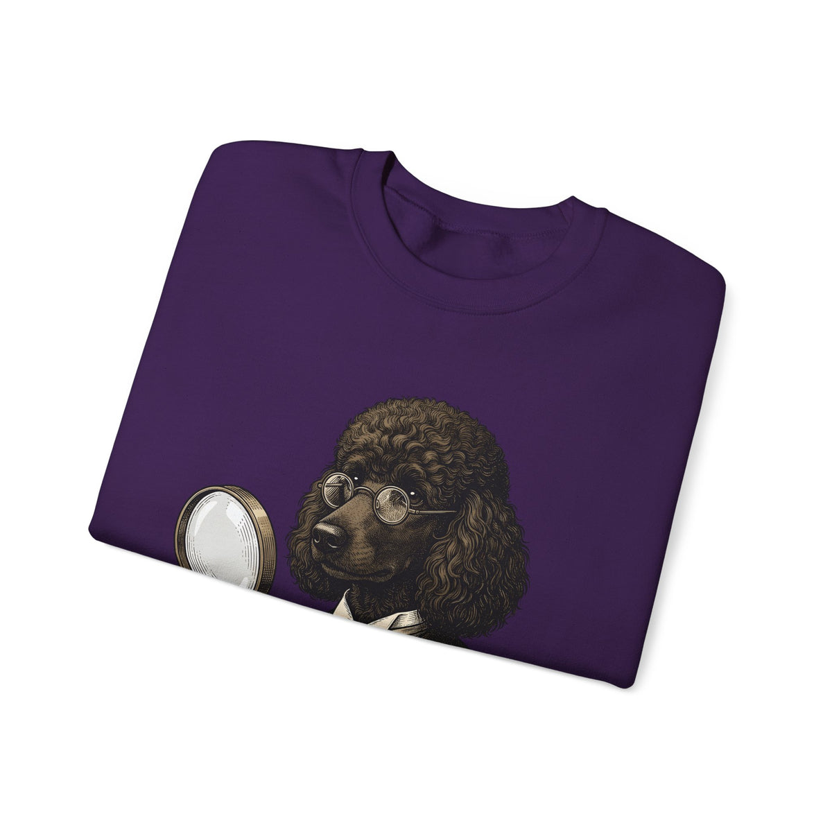 Poodle Detective Sweatshirt Dog Humor Gift Women Vintage Sweatshirt Dog Detective Sweatshirt Dog Fan Canine Comic Graphic Sweatshirt Hand Drawn Magnifying