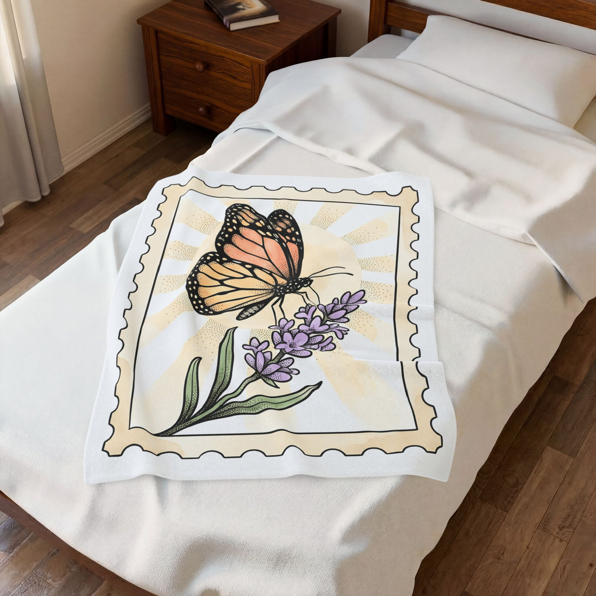Moth Flower Butterfly Plant Gift Hippie Flower Butterfly Enthusiast Bohemian Floral Classic Blanket