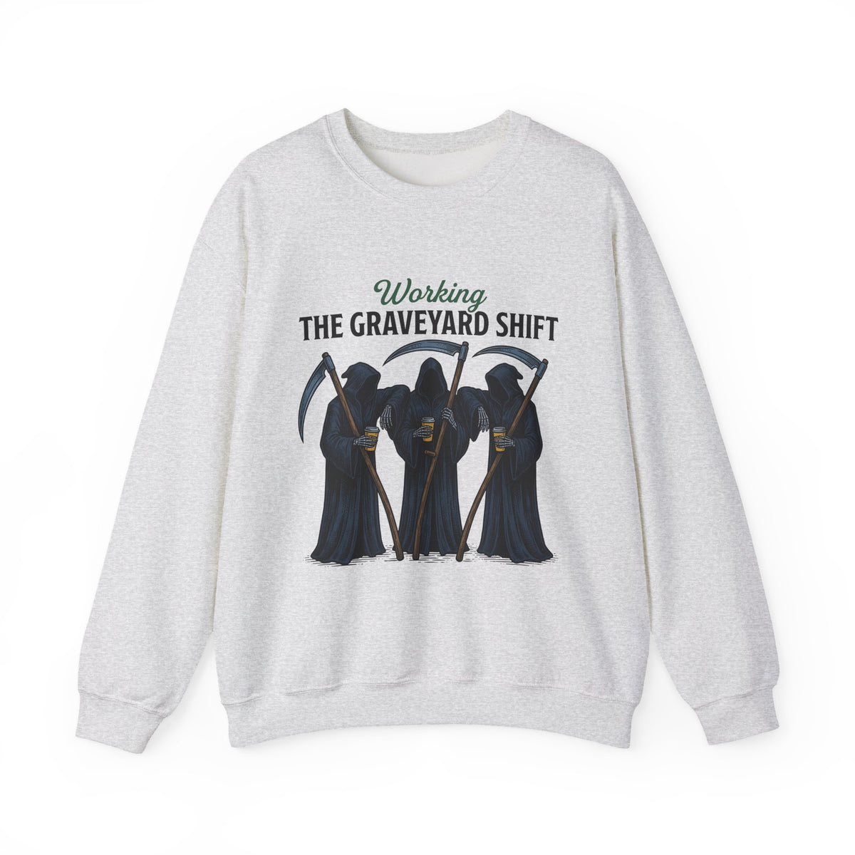 Reaper Trio Sweatshirt Halloween Macabre Gift Women Old School Sweatshirt Grim Reaper Sweatshirt Horror Fan Dark Art Sweatshirt Morbid Graphic Doodle Cup