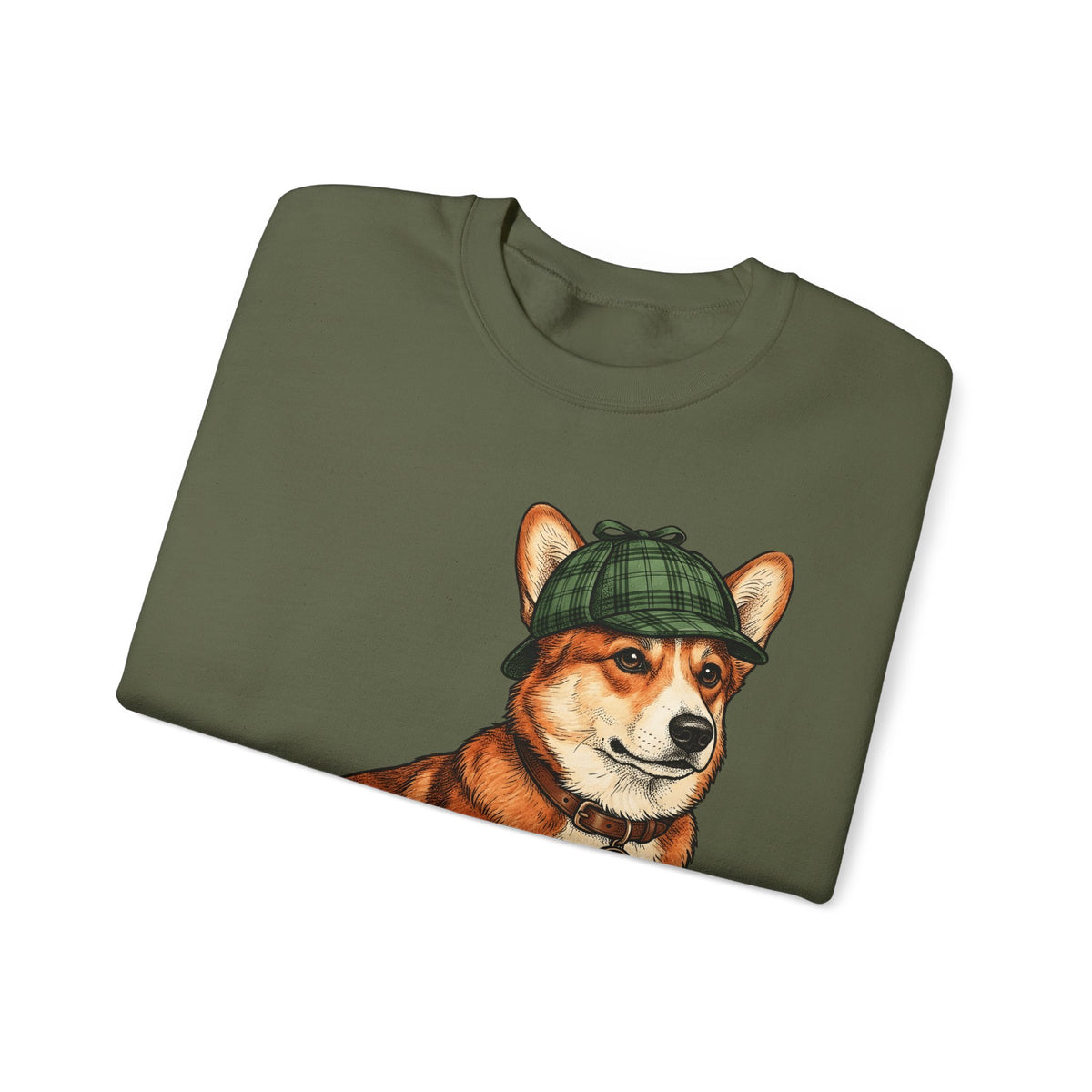 Corgi Puppy Dog Animals Gift Sketch Puppy Dog Fan Canine Doggy Retro Detective Cap Sweatshirt