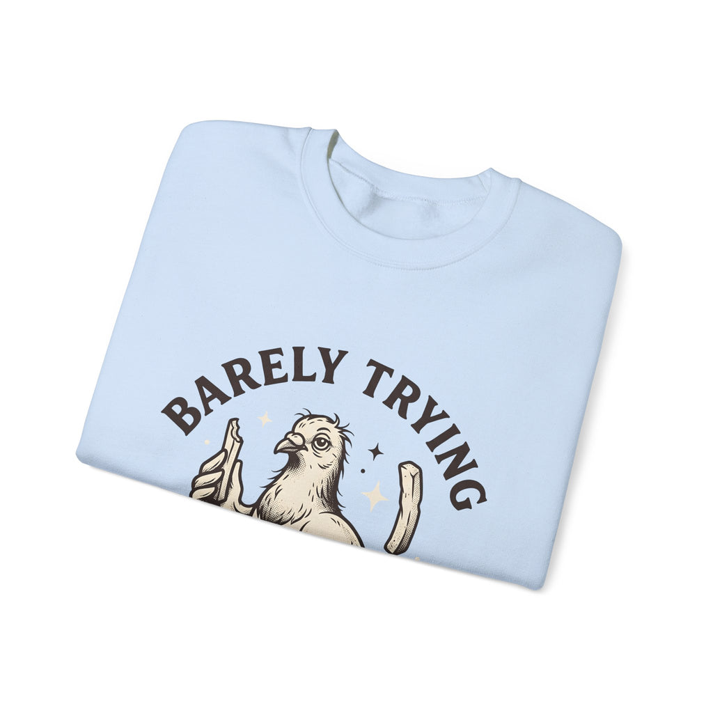 Bird Fries Animal Comedy Gift Antique Fried Chicken Pet Fan Vintage Humor Doodle Twinkles Sweatshirt