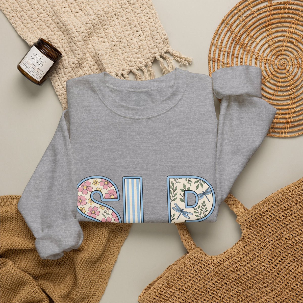 Floral Dragonfly Monogram Sweatshirt Speech Therapist Educator Gift Women Whimsical Sweatshirt Monogram Sweatshirt Speech Pathology Enthusiast Whimsy
