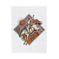 Bronc Rider Blanket Cowgirl Ranch Gift Women Sketch Blanket Rough Rider Blanket Cowboy Fan Rodeo Blanket Farm Graphic Tribal Desert Plant Blanket