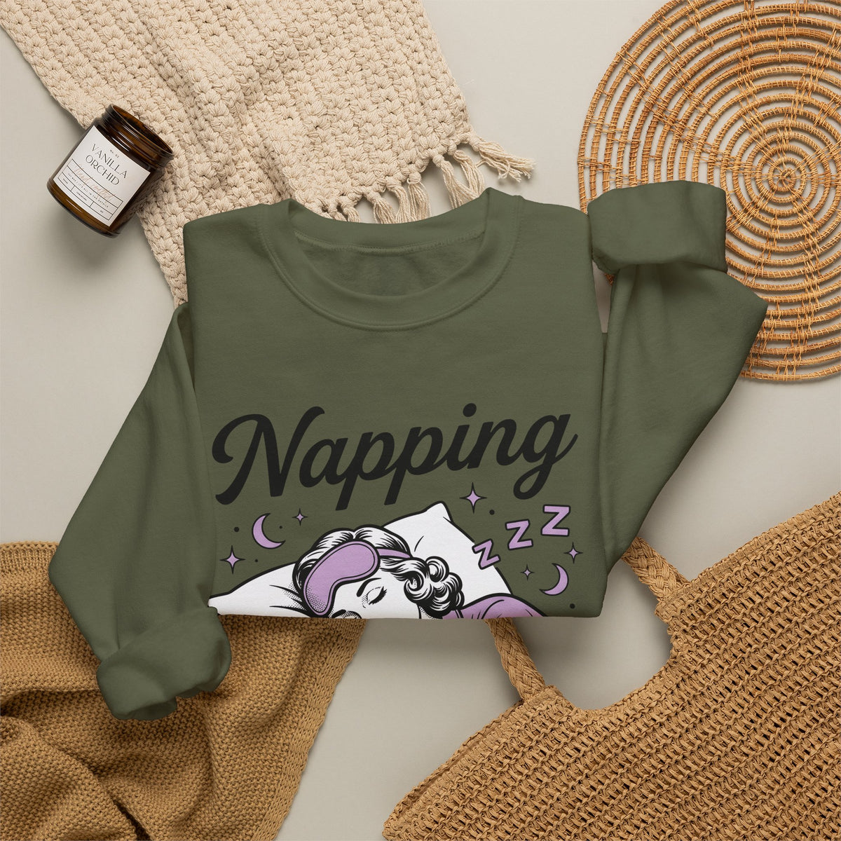 Sleeping Girl Sweatshirt Funny Bedtime Gift Women Antique Sweatshirt Slumbering Girl Sweatshirt Humor Fan Vintage Sweatshirt Sleep Graphic Classic Clock Sweatshirt