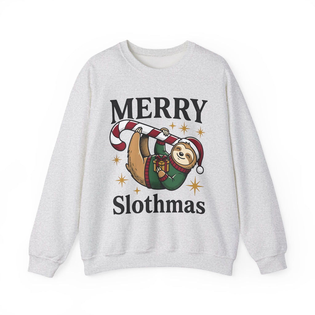 Sloth Festive Cane Sweatshirt Christmas Critter Gift Women Doodle Sweatshirt Sloth Sweatshirt Xmas Fan Hand Drawn Sweatshirt Creature Graphic Nostalgic Box