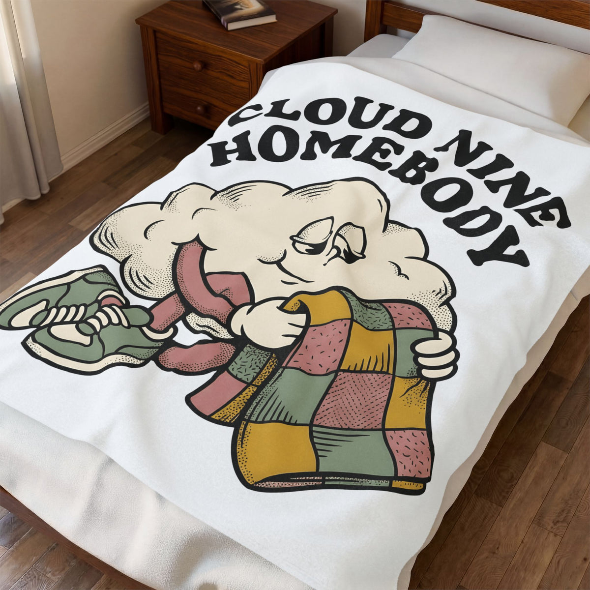 Cloud Motif Blanket Cute Warmth Gift Women Cartoonish Blanket Cloud Blanket Adorable Fan Cartoon Blanket Cozy Graphic Classic Patchwork Cover