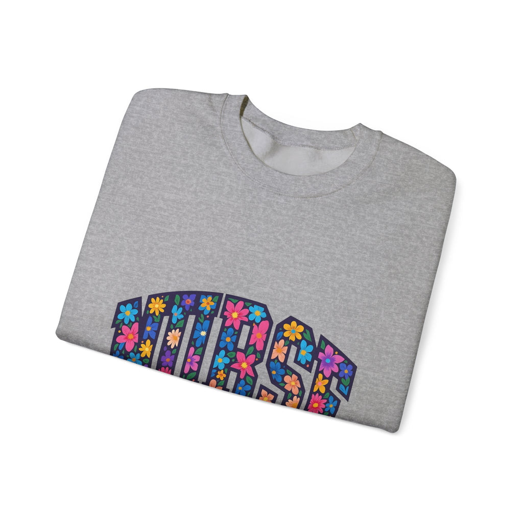 Blossom Lettering Sweatshirt Nurse Thanks Gift Women Striking Sweatshirt Calligraphy Sweatshirt Healthcare Enthusiast Bold Sweatshirt Appreciation Graphic