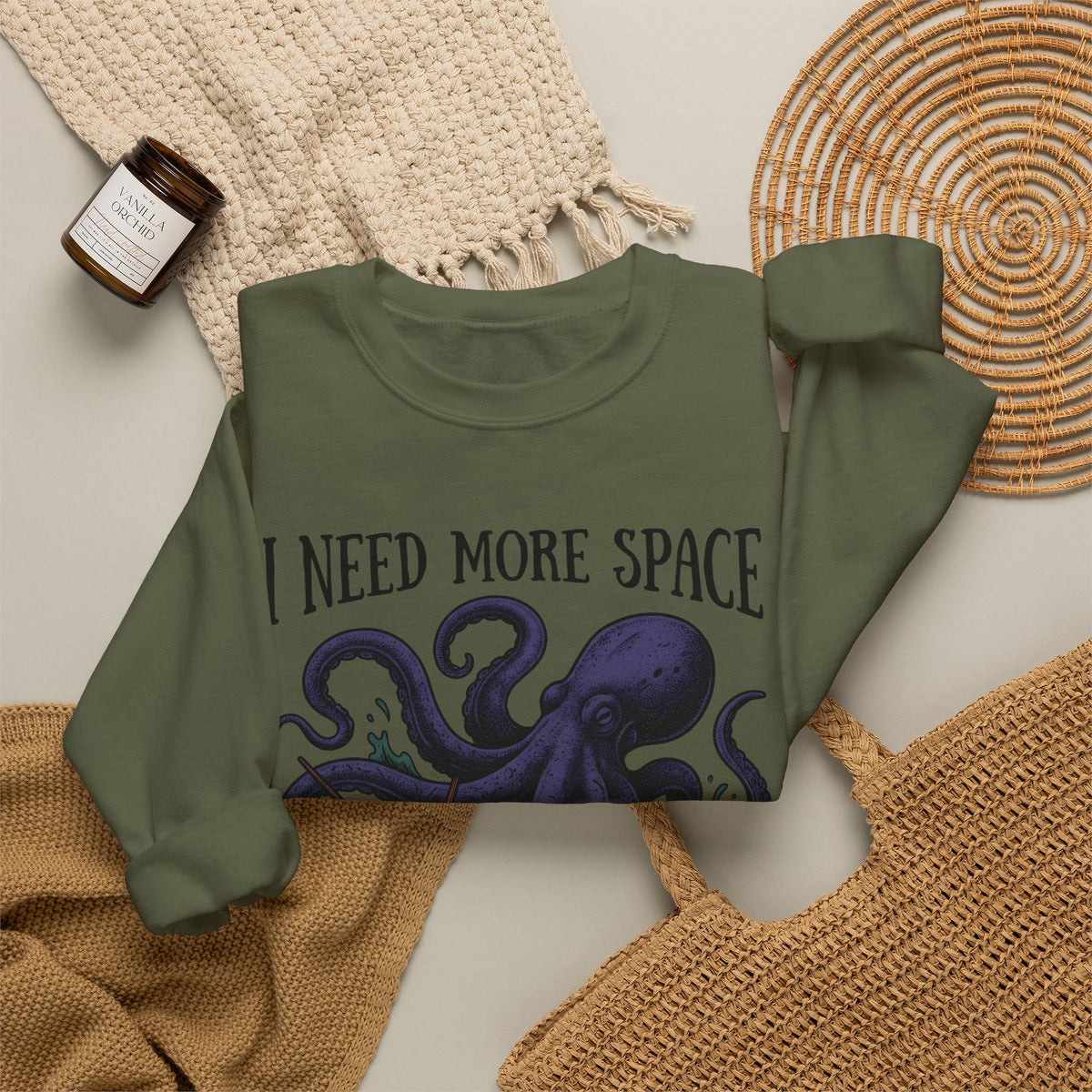 Octopus Ship Sweatshirt Funny Nautical Gift Women Vintage Sweatshirt Kraken Sweatshirt Humor Fan Retro Sweatshirt Maritime Graphic Hand Drawn Ocean Sweatshirt
