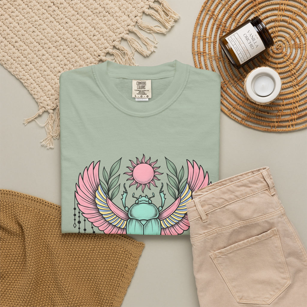 Scarab Bug Boho Chic Metaphysical Gift Tribal Beetle Bohemian Enthusiast Primitive Spiritual T-Shirt