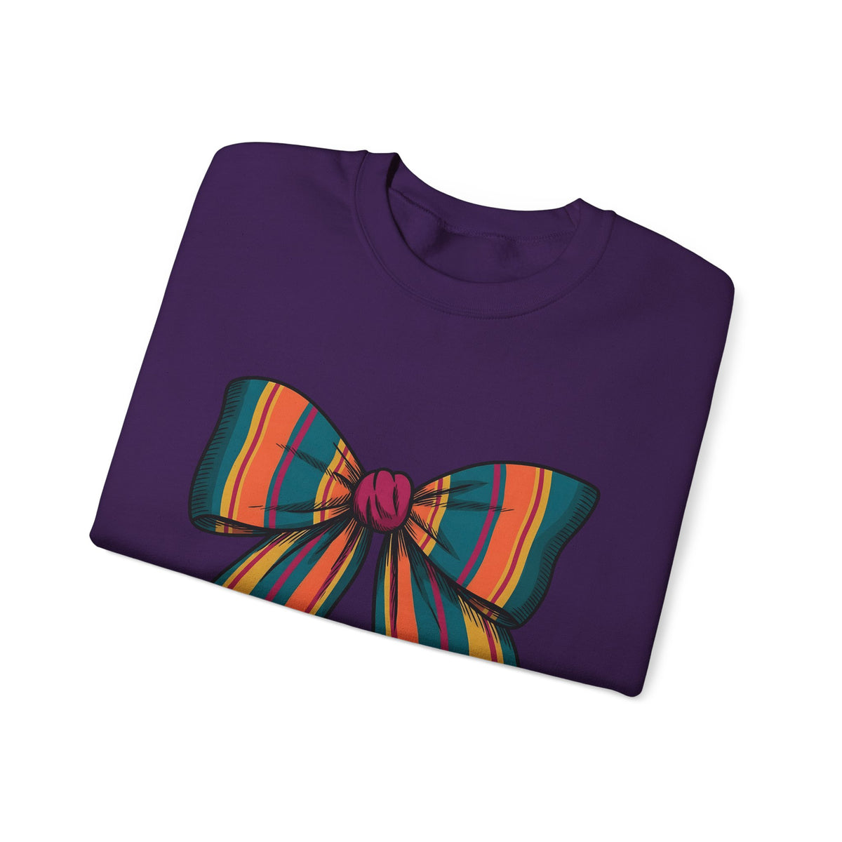 Striped Hair Bow Sweatshirt Moms Apparel Gift Women Simple Graphic Sweatshirt Hair Bow Sweatshirt Mom Fan Minimalist Sweatshirt Clothing Graphic Classic Fringe