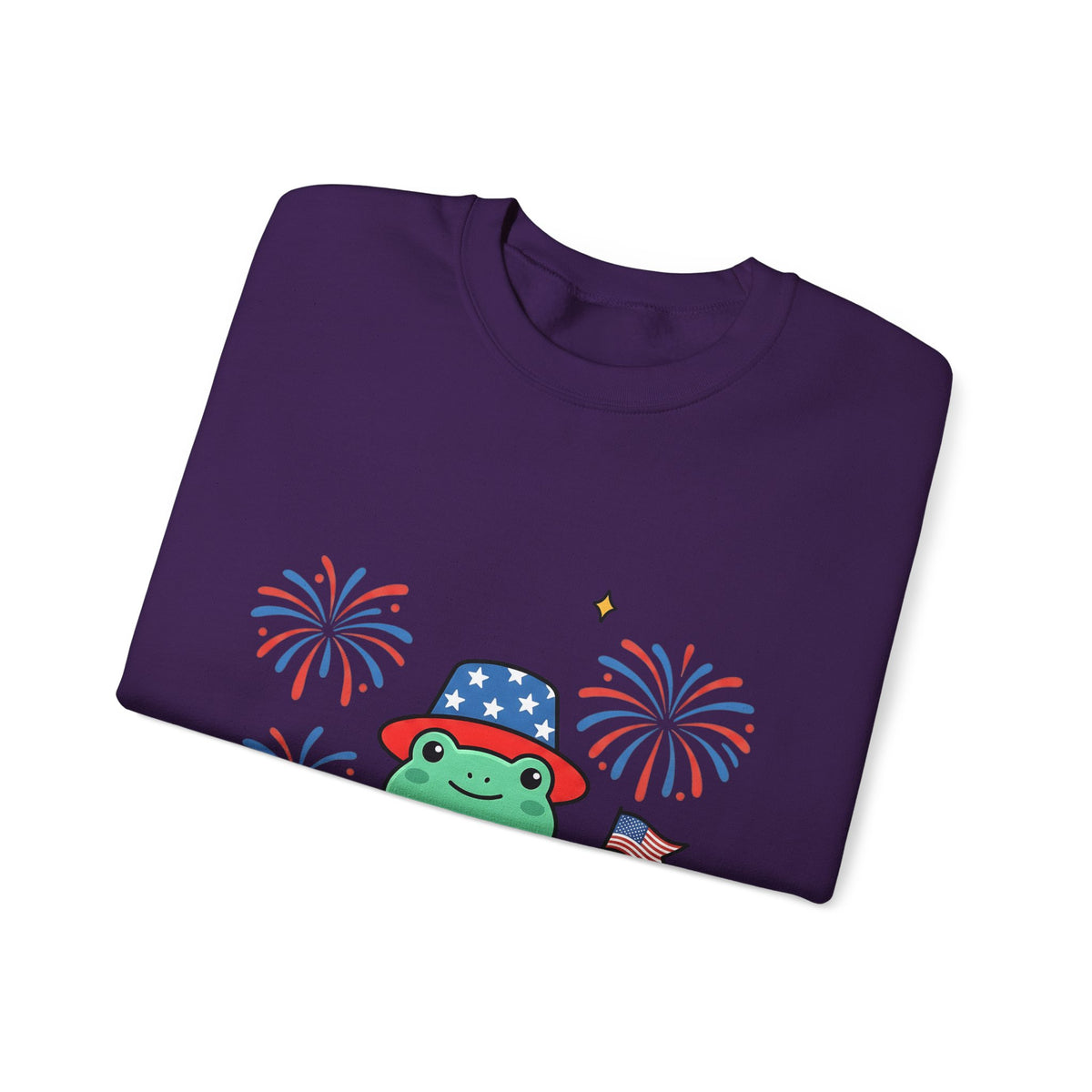 Usa Frog Sweatshirt America/4th Of July Wildlife Gift Women Kawaii Sweatshirt Toad Sweatshirt Patriotic Fan Cute Sweatshirt Animal Graphic Comic Sparkler