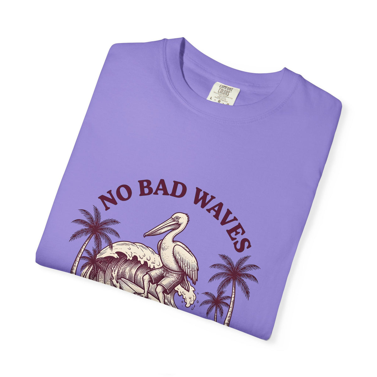 Pelican Surfboard T-Shirt Surfing Ocean Gift Women Retro T-Shirt Surfboard T-Shirt Surfer Fan Vintage T-Shirt Marine Graphic Sketch Coconut Trees