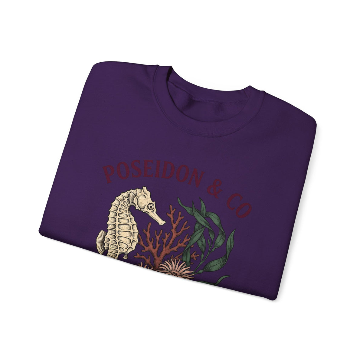 Seahorse Ocean Coastal Gift Old School Seahorse Marine Fan Sea Creature Coastal Ink Sweatshirt