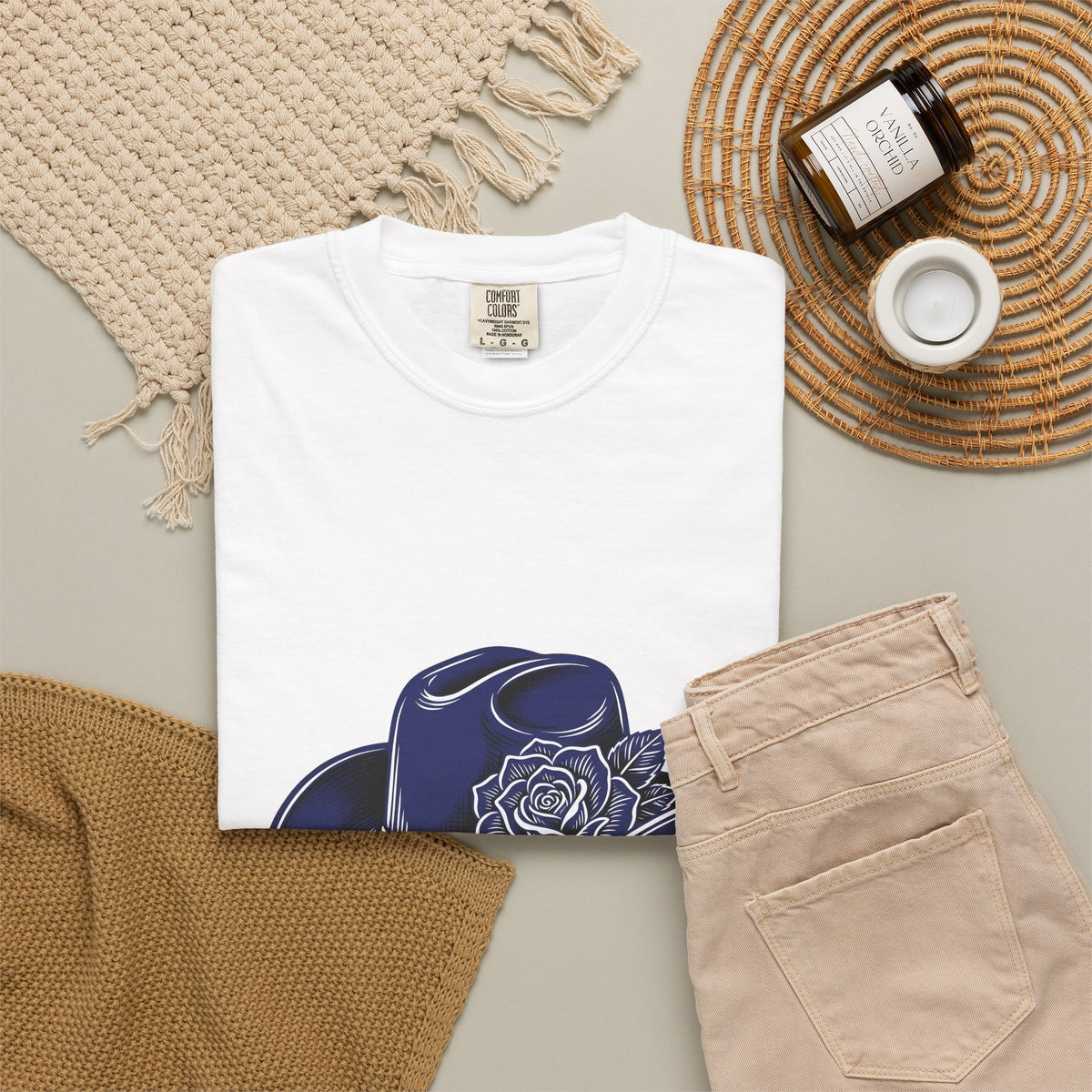 Cowboy Cap T-Shirt Cowgirl Ranch Gift Women Rustic T-Shirt Cowboy Hat T-Shirt Rodeo Fan Western T-Shirt Farm Graphic Line Art Bloom T-Shirt