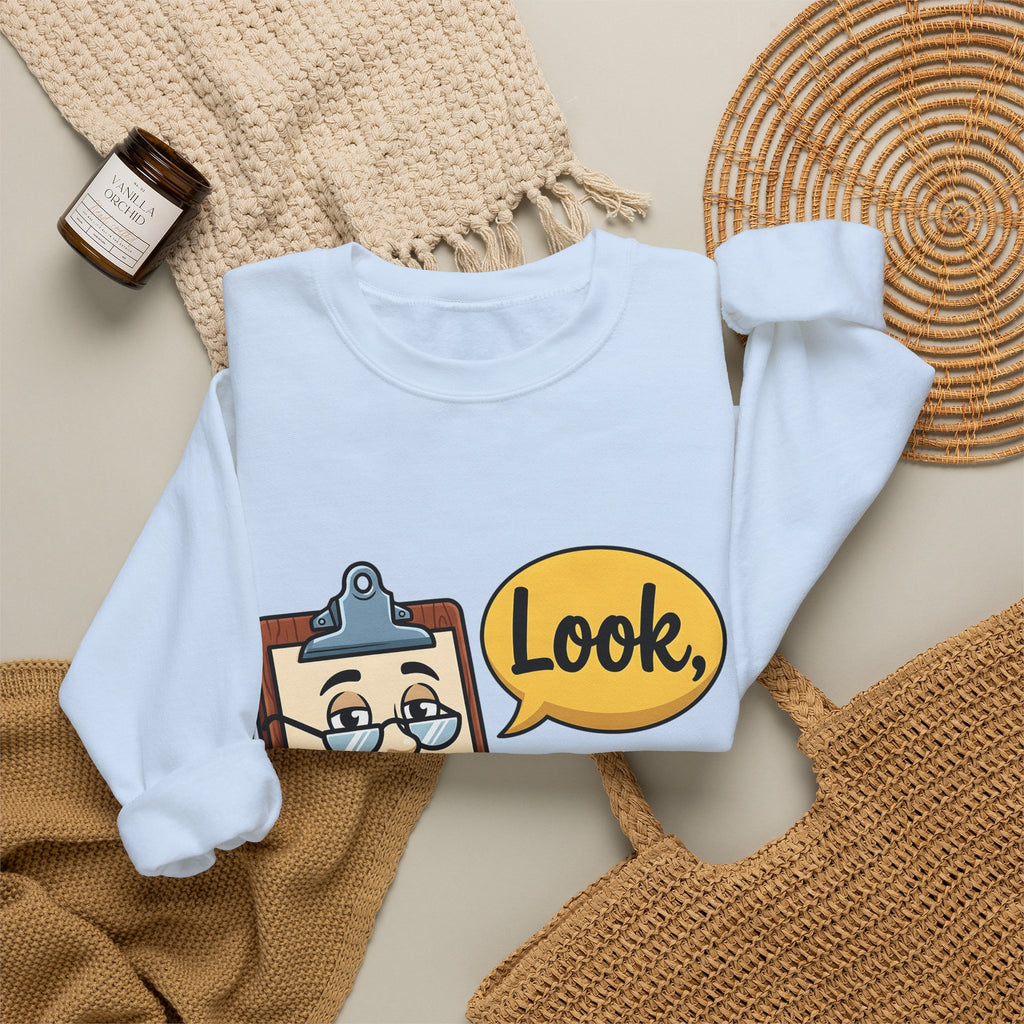 Clipboard Sketch Sweatshirt Teacher Stationery Gift Women Line Art Sweatshirt Notepad Sweatshirt Educator Enthusiast Illustration Design Drawing Sweatshirt