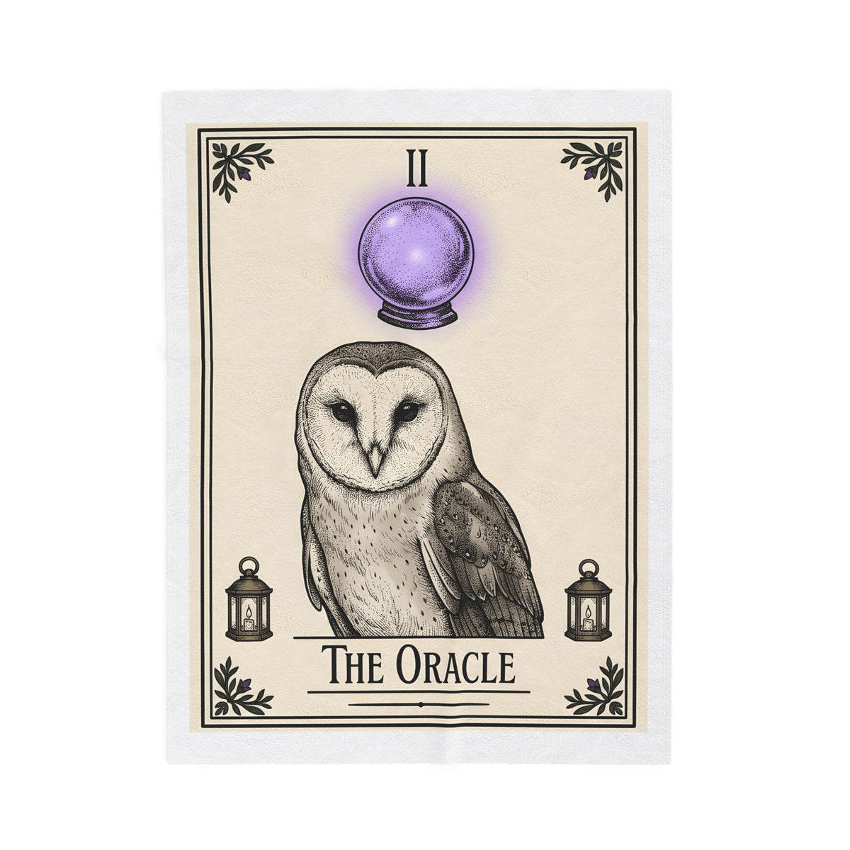 Barn Owl Blanket Boho Chic Magic Gift Women Oracle Blanket Owl Blanket Bohemian Fan Mystic Blanket Magical Graphic Hand Drawn Glass Sphere Blanket