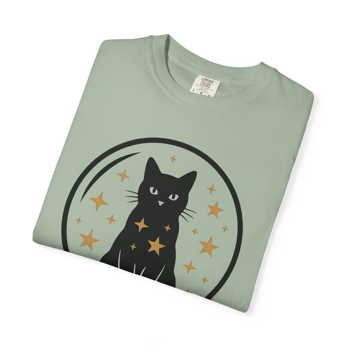 Dark Cat Orb T-Shirt Cat Magic Gift Women Simple T-Shirt Black Cat Ball T-Shirt Cat Fan Feline Graphic T-Shirt Retro Sparkles T-Shirt
