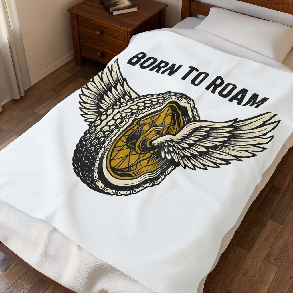 Flying Bike Tire Blanket Motorcycle Travel Gift Women Classic Blanket Wheel Blanket Biker Enthusiast Vintage Blanket Adventure Graphic Old School