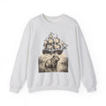 Capybara Boat Sweatshirt Capybara Wildlife Gift Women Retro Sweatshirt Rodent Sweatshirt Capybara Fan Vintage Sweatshirt Animal Graphic Sketch Cattails Sweatshirt