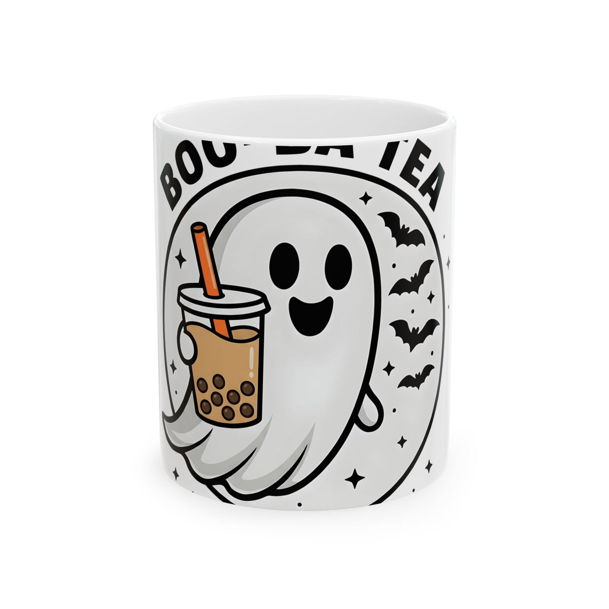 Ghost Bubble Tea Mug Halloween Cuisine Gift Women Charming Mug Boba Mug Halloween Fan Cute Mug Food Graphic Animated Bats