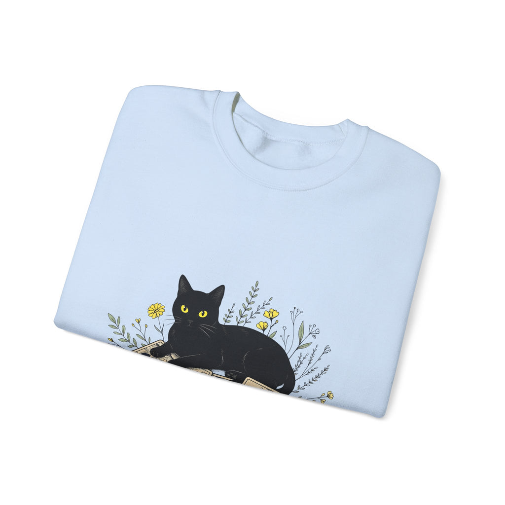 Black Cat Sweatshirt Cat Witchcraft Gift Women Botanical Sweatshirt Cat Sweatshirt Feline Fan Botanical Sweatshirt Occult Graphic Vintage Tarot Cards Sweatshirt