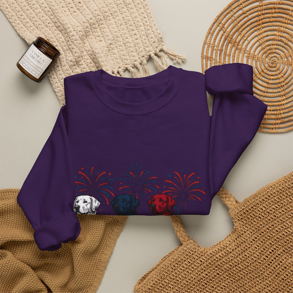 American Dogs Sweatshirt America/4th Of July Pet Gift Women Sketch Sweatshirt Canine Sweatshirt Patriot Fan Hand Drawn Sweatshirt Animal Graphic Retro