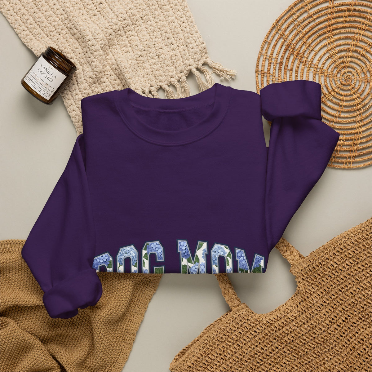 Blossom Varsity Font Sweatshirt Dog Mom Puppy Gift Women Heavy Sweatshirt Flower Sweatshirt Dog Mom Fan Bold Sweatshirt Puppy Graphic Rustic Bloom Sweatshirt