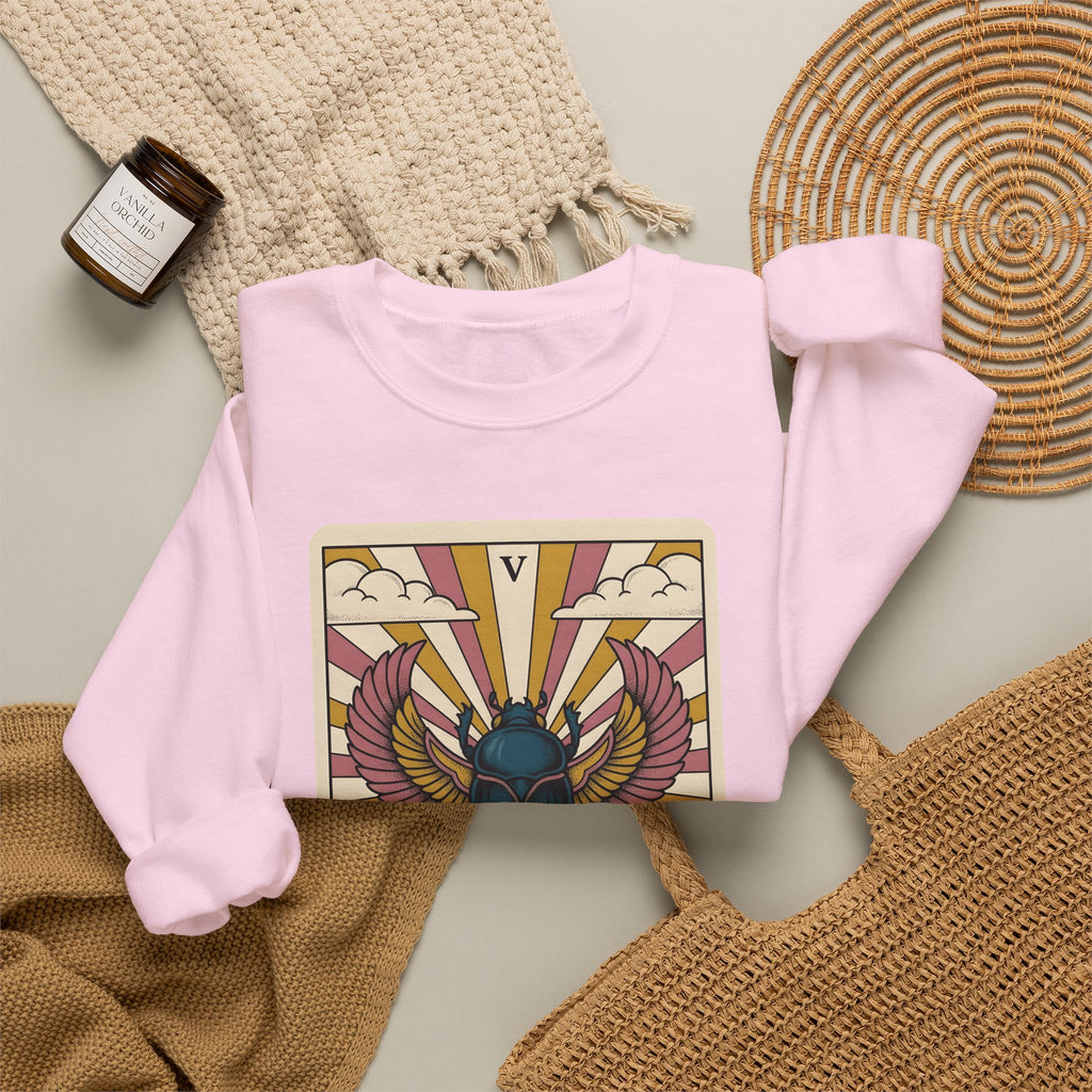 Beetle Sweatshirt Boho Chic Esoteric Gift Women Divination Card Sweatshirt Bug Sweatshirt Bohemian Fan Tarot Sweatshirt Mystical Graphic Hand Drawn Crescent