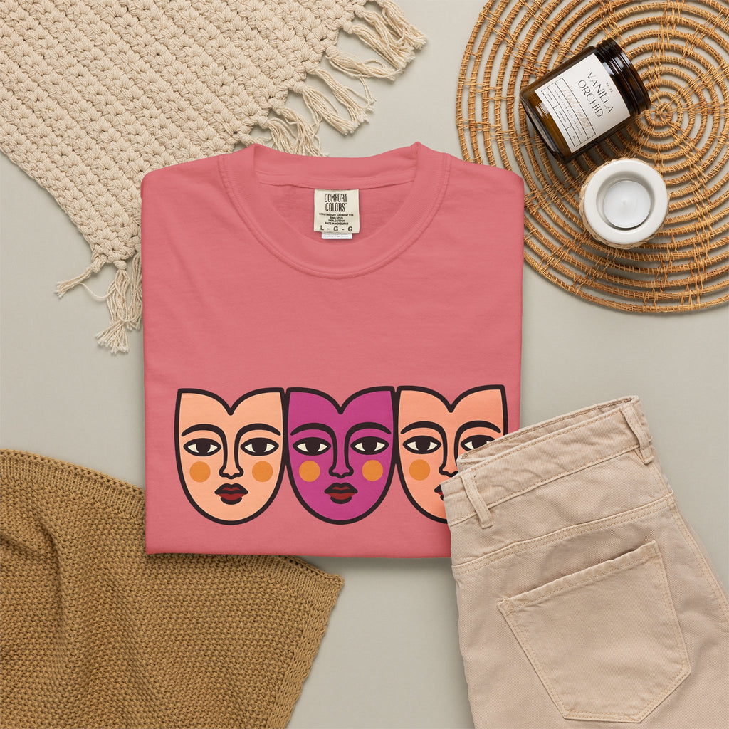 Abstract Faces T-Shirt Abstract Art Gift Women Modern T-Shirt Faces T-Shirt Art Fan Contemporary T-Shirt Artistic Graphic Minimal Bold Outlines
