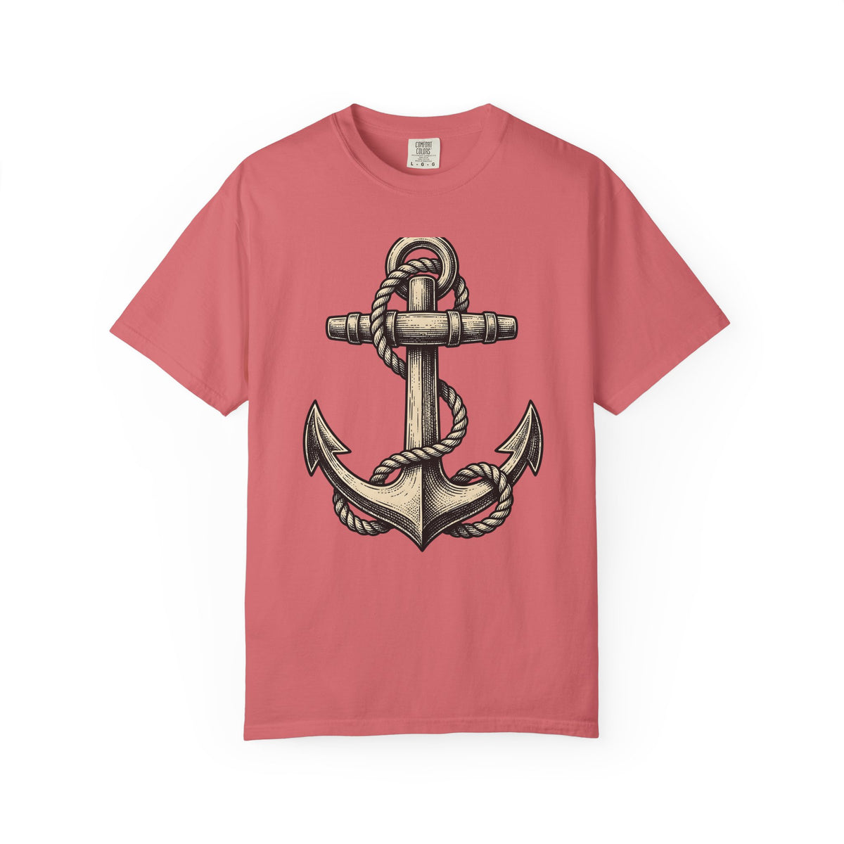 Anchor Line Nautical Beach Gift Old School Rope Sailor Fan Mooring Outline Seaside T-Shirt