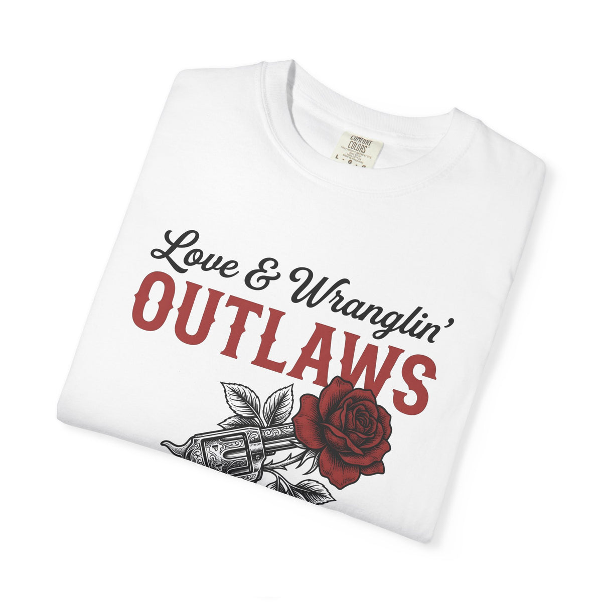 Six Shooter Rose T-Shirt St. Valentine's Day Western Wear Gift Women Antique T-Shirt Rose T-Shirt Valentine Fan Vintage T-Shirt Cowboy Graphic
