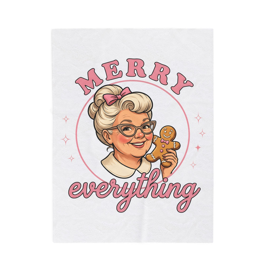 Grandma Cookie Christmas Pastry Gift Comic Cookie Christmas Fan Cartoon Bakery Vintage Blanket
