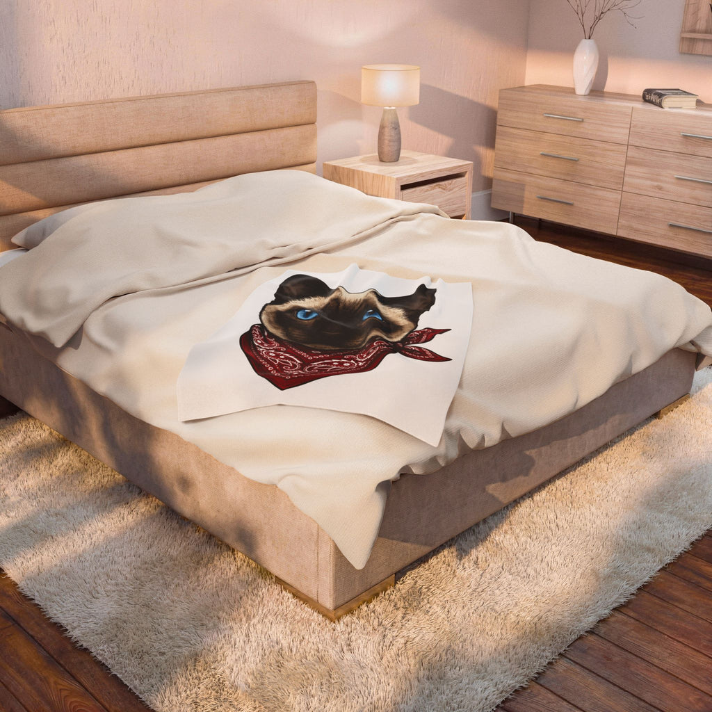 Siamese Cat Blanket Cat Pet Gift Women Realistic Blanket Siamese Blanket Cat Fan Feline Blanket Pet Graphic Vintage Bandana Blanket