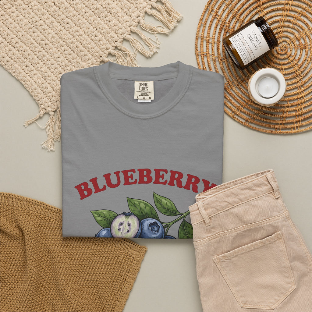 Blueberry Sprig T-Shirt Fruit Cooking Gift Women Sketch T-Shirt Blueberries T-Shirt Fruit Fan Drawing Design Line Art Greenery T-Shirt