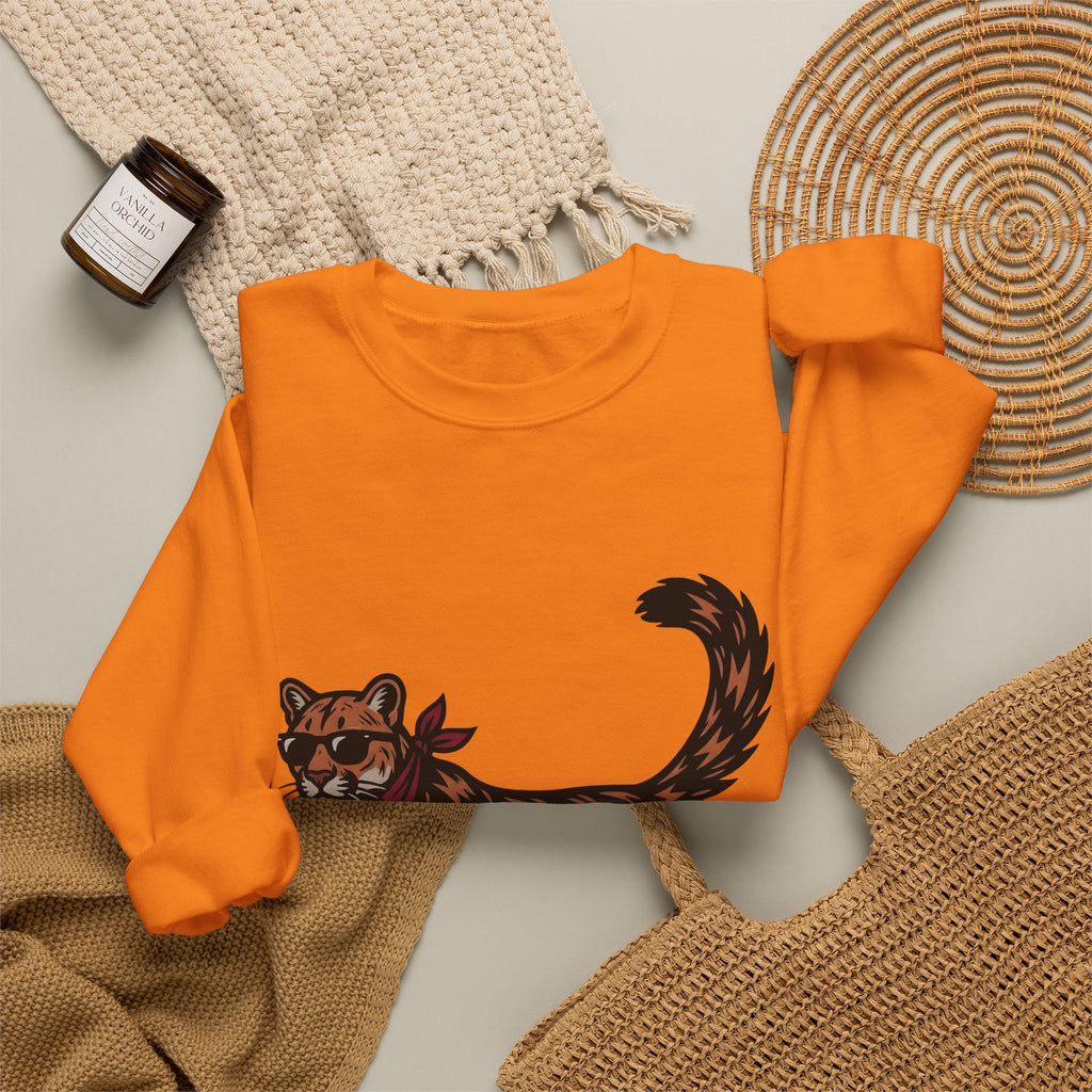 Pussycat Kerchief Sweatshirt Cowgirl Creatures Gift Women Striking Sweatshirt Cat Bandana Sweatshirt Rodeo Fan Vintage Graphic Sweatshirt Nostalgic Eyewear