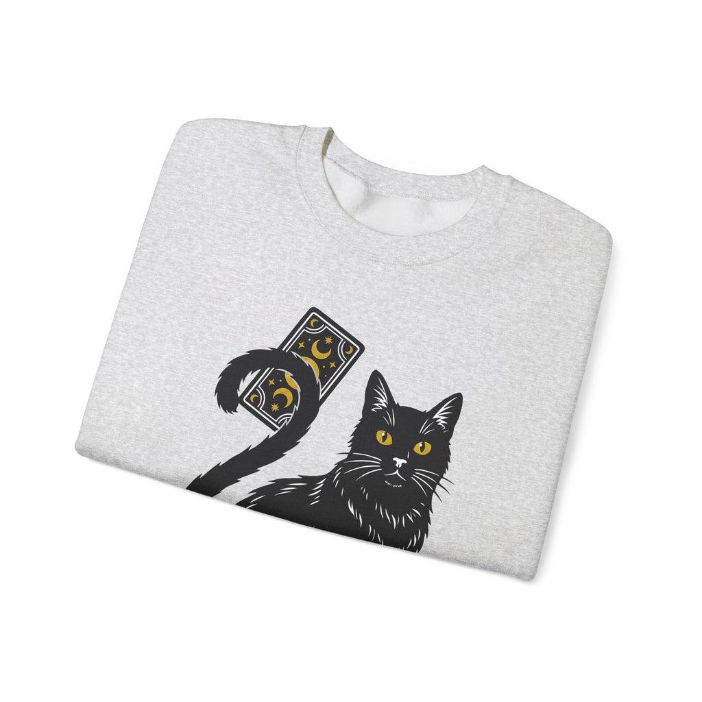 Black Cat Sweatshirt Cat Witchcraft Gift Women Mystical Sweatshirt Cat Sweatshirt Feline Fan Occult Graphic Vintage Tarot Card Sweatshirt