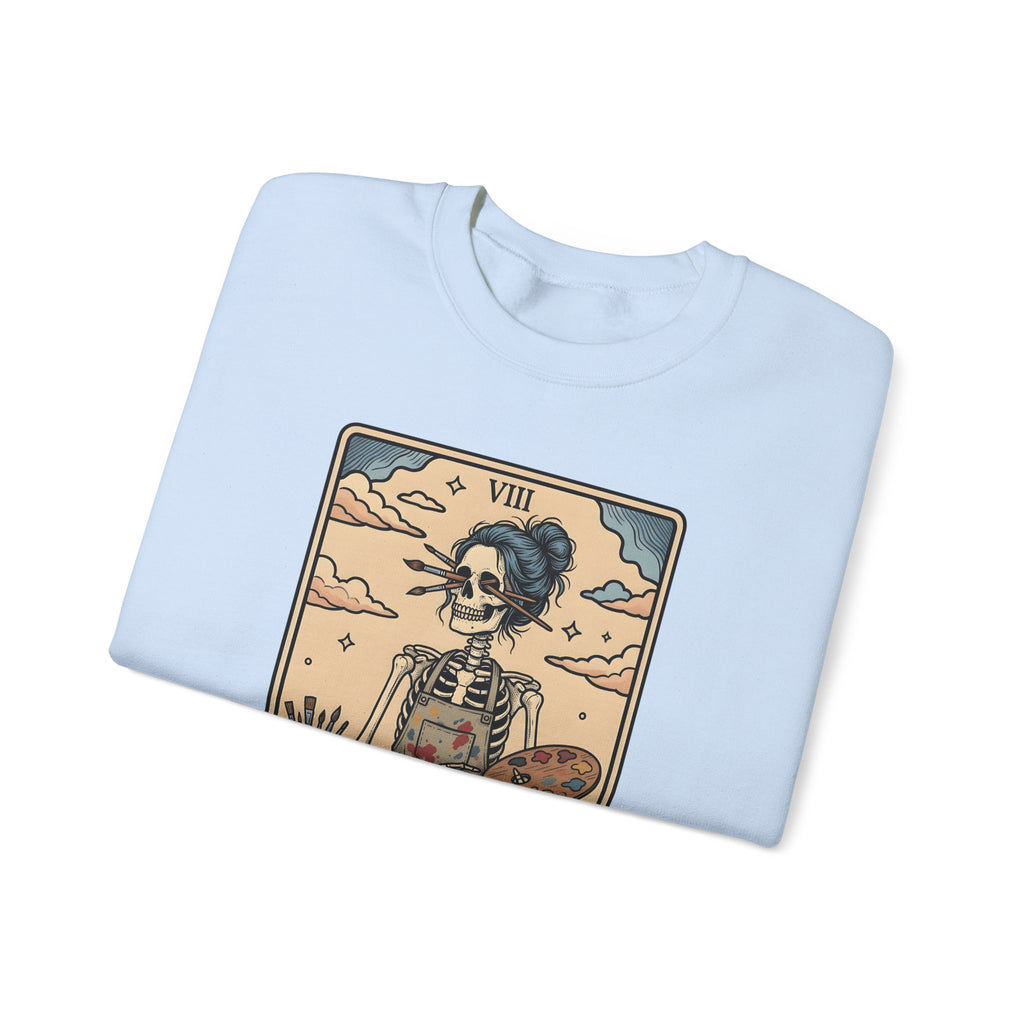 Skeleton Artist Sweatshirt Artist Gothic Gift Women Tarot Card Sweatshirt Skeleton Sweatshirt Art Enthusiast Occult Graphic Sweatshirt Vintage Sunflower Sweatshirt