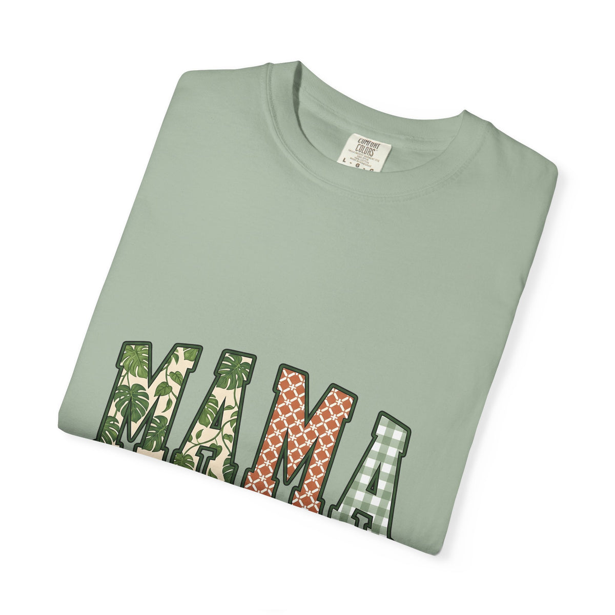 Patterned Letter Patches T-Shirt Moms Clan Gift Women Cabin T-Shirt Lettering T-Shirt Motherhood Enthusiast Rustic T-Shirt Tribe Graphic Country