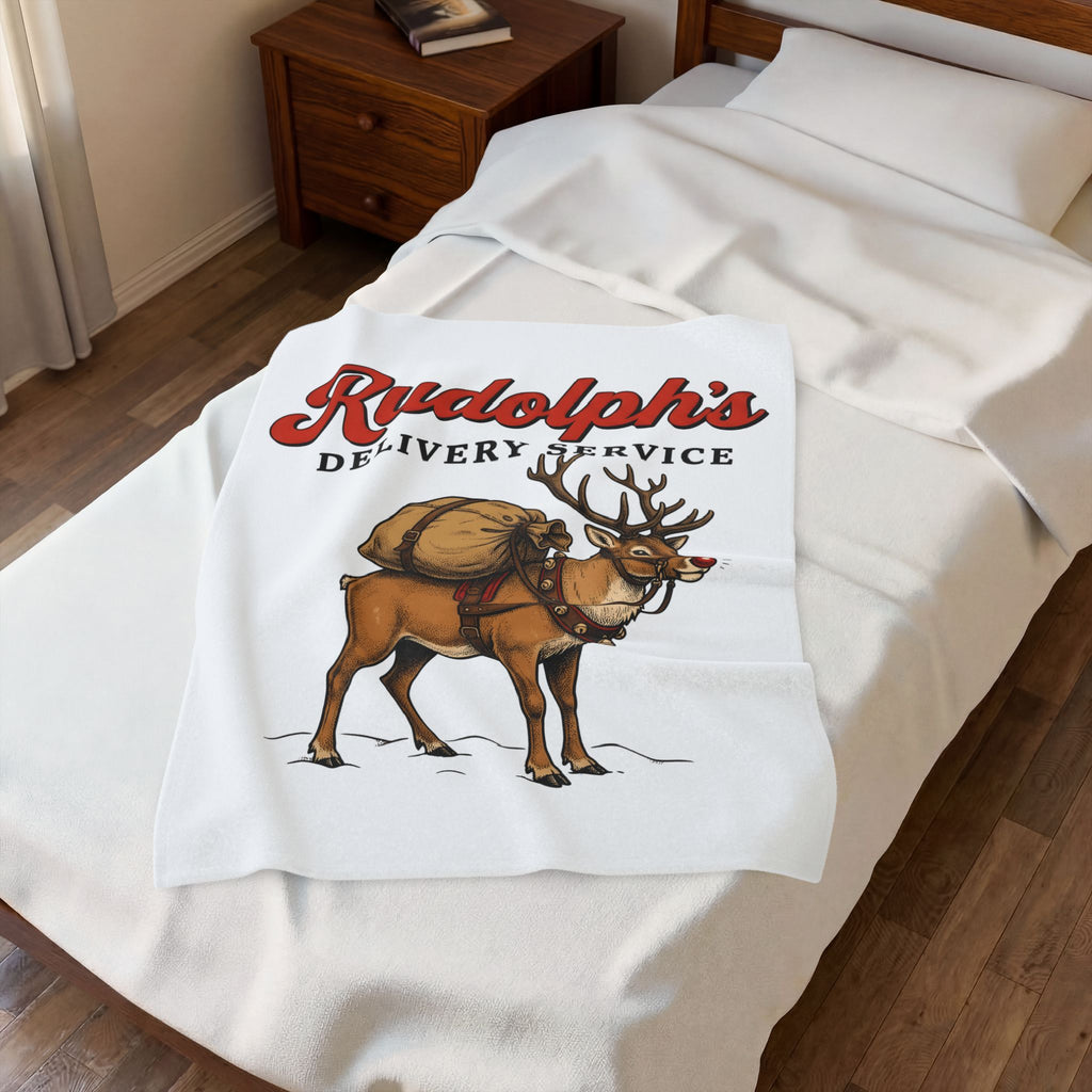 Deer Illustration Blanket Christmas Celebration Gift Women Retro Blanket Fawn Blanket Noel Fan Vintage Blanket Party Graphic Sketch Present Blanket