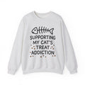 Fish Bone Sweatshirt Cat Funny Gift Women Cute Sweatshirt Fish Skeleton Sweatshirt Cat Fan Fishy Sweatshirt Humorous Graphic Sketch Cat Treats Sweatshirt