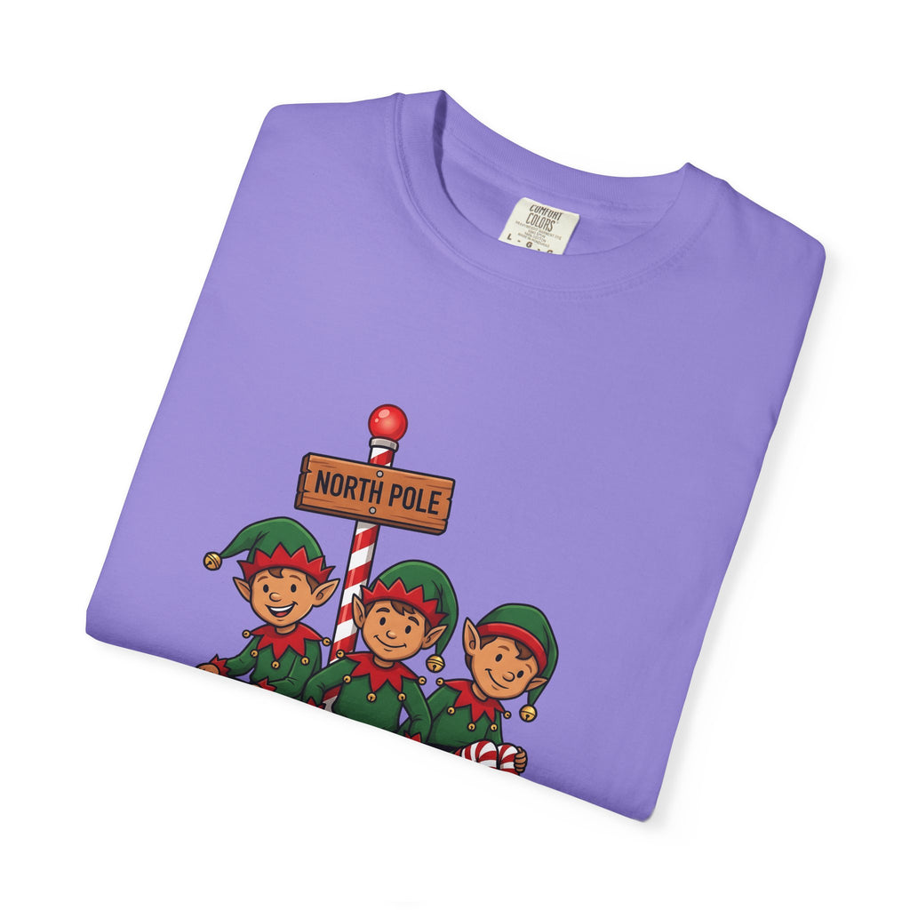 Holiday Elves T-Shirt Christmas Relatives Gift Women Comic T-Shirt Elf T-Shirt Christmas Fan Cartoon T-Shirt Family Graphic Retro Polar Sign T-Shirt