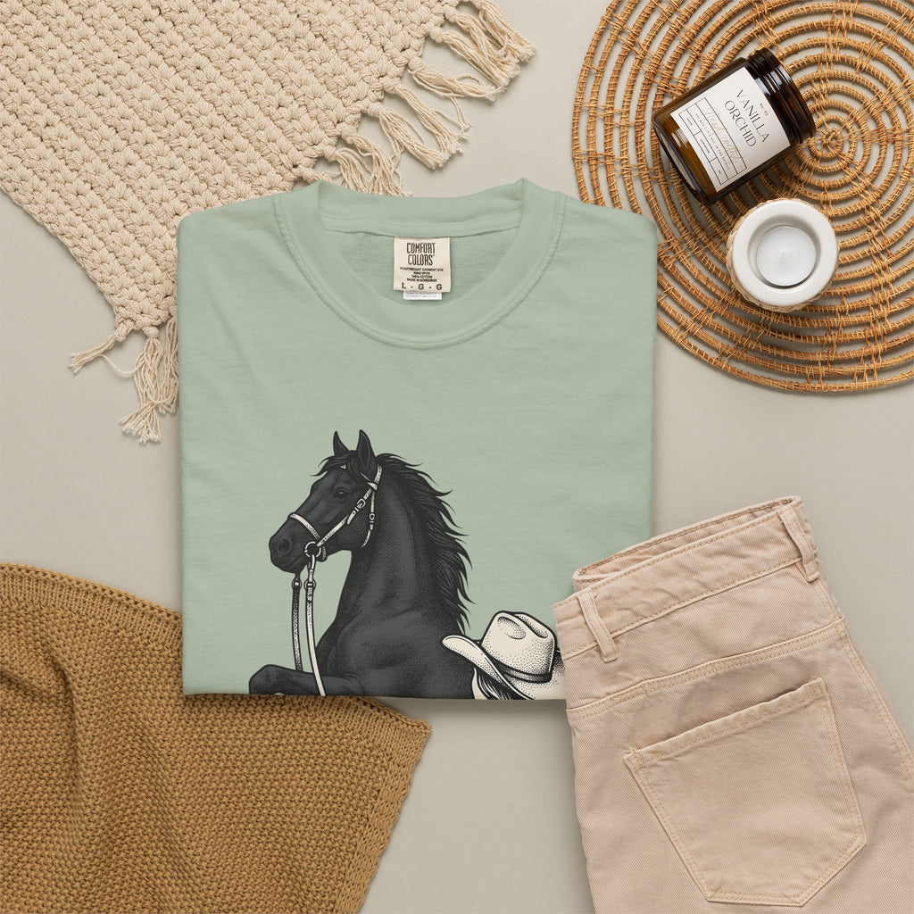 Ranch Horse T-Shirt Cowgirl Cowboy Gift Women Old School T-Shirt Ranch Horse T-Shirt Rodeo Fan Vintage T-Shirt Cowboy Graphic Line Art Power Bolt