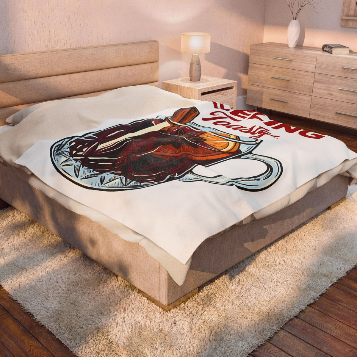 Mulled Wine Mug Holiday Christmas Gift Vintage Mulled Wine Winter Fan Holiday Xmas Hand Blanket