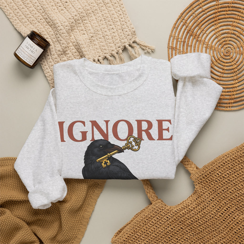 Black Bird Key Sweatshirt Funny Alternative Gift Women Rustic Sweatshirt Key Sweatshirt Humor Fan Vintage Sweatshirt Alternative Graphic Doodle Antique Key