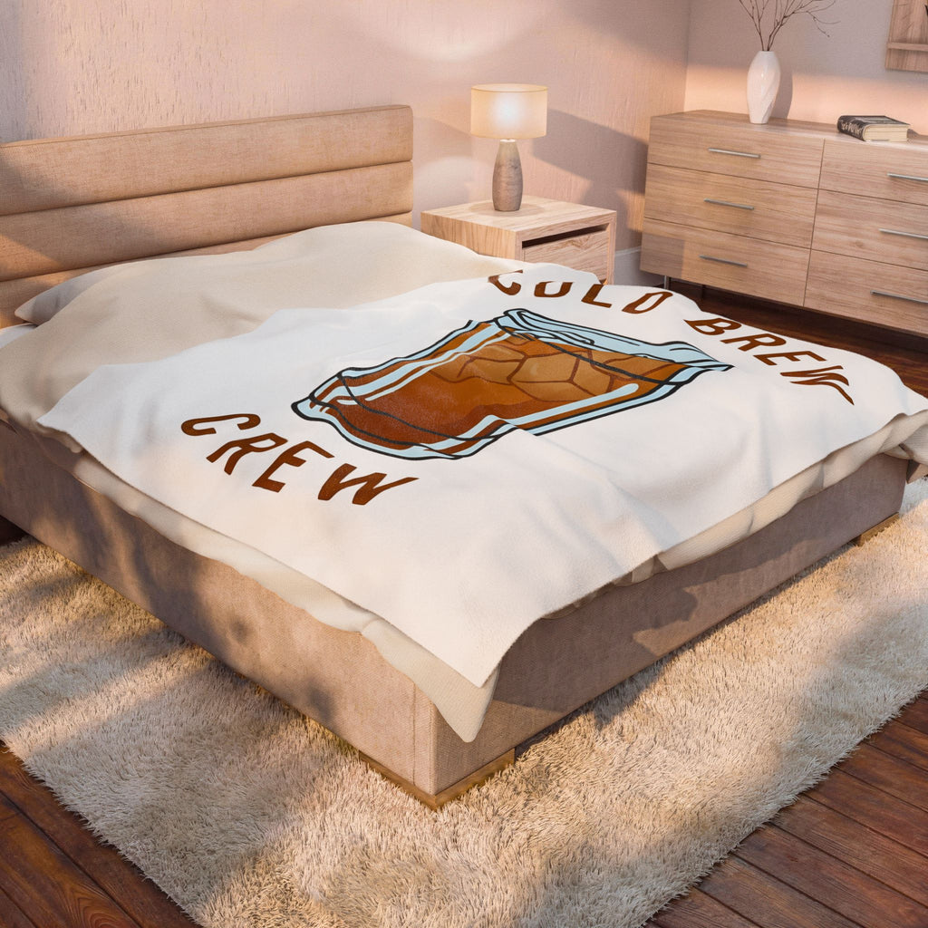 Iced Coffee Cup Blanket Coffee Cuisine Gift Women Modern Blanket Cold Brew Blanket Coffee Fan Contemporary Blanket Food Graphic Sketch Ice Cubes