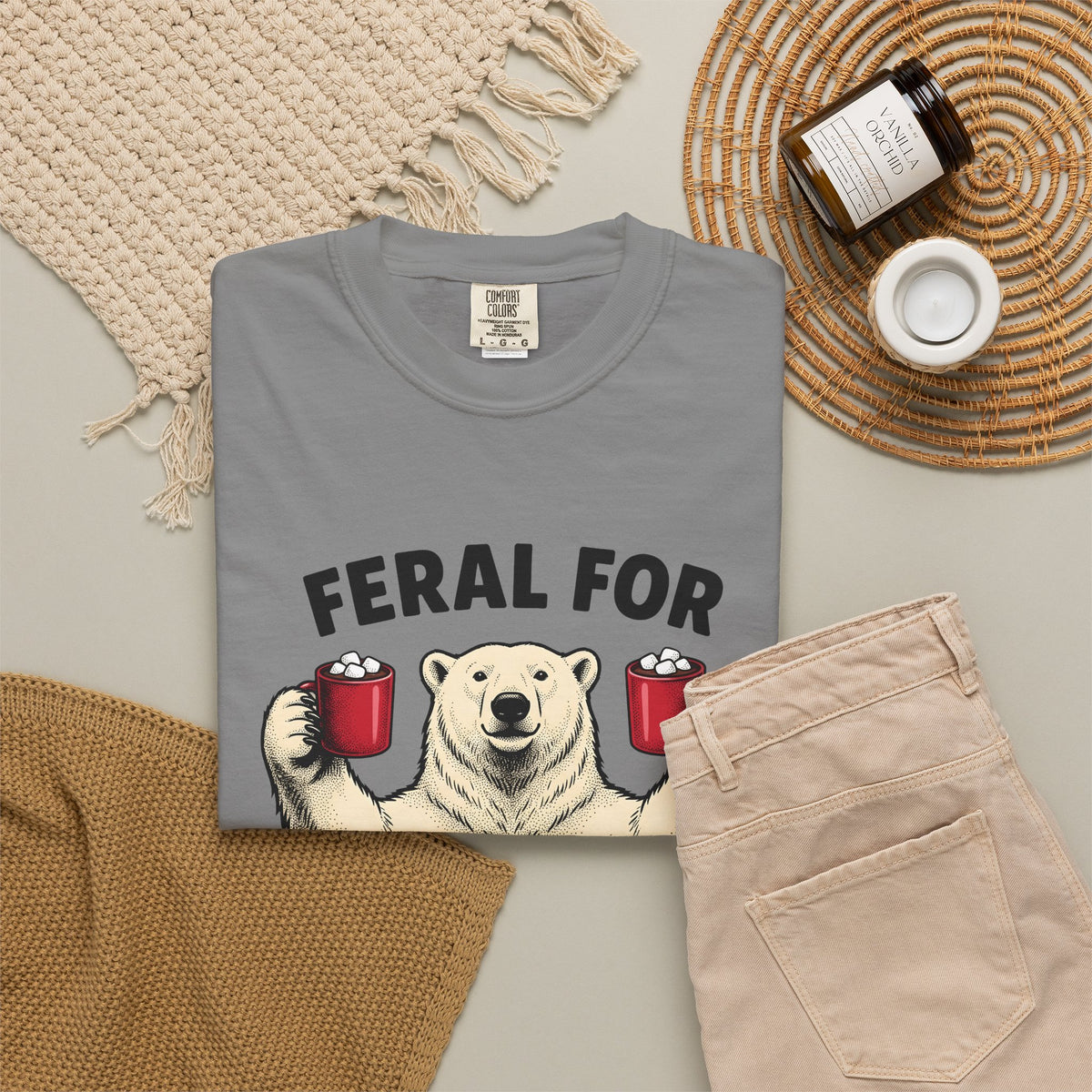 White Bear Holiday Frost Gift Rustic Polar Bear Christmas Fan Winter Cartoon Tea Mug T-Shirt