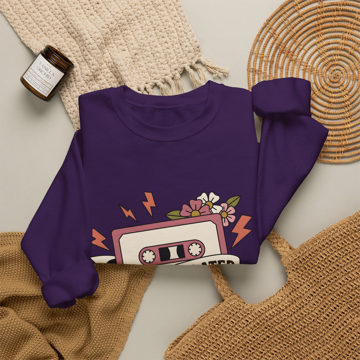 Cassette Tape Sweatshirt Mom Music Gift Women Boho Sweatshirt Mix Tape Sweatshirt Mother Fan Vintage Sweatshirt Music Graphic Retro Flowers Sweatshirt
